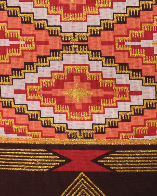 Tissu Wax Lurex Losanges Rouges Et Corail - Maison Klem